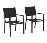 Outsunny 2 Stackable Garden Chairs, Lightweight Patio Dining Chairs, Weatherproof & Space, Aluminium, Cream White Aosom UK