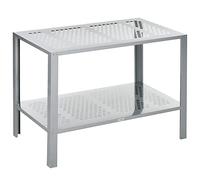 Outsunny 2-Tier Plant Stand, Corner Plant Shelf for Outdoor and Indoor Storage Organizer, Freestanding Flower Rack w/Steel Frame, Mesh Board, Silver