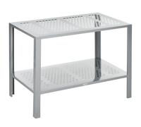Outsunny 2-Tier Plant Stand Storage Organizer Steel Display Shelf For Patio In Silver Silver