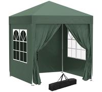 Outsunny 2 x 2m Pop Up Gazebo with Sides, Waterproof Pop Up Canopy for Outdoor Gatherings, Parties and Events, Green Aosom UK