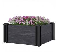 Outsunny 2 X 2 X 1Ft Vinyl Raised Garden Bed Kit, Dark Grey Dark Grey