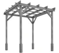 Outsunny 2 x 2m Wooden Pergola Kit, Decorative Garden Gazebo Shelter with Stable Structure for Climbing Vines, Flowers, Grey