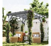 OUTSUNNY 2 x 2m Wooden Pergola Kit, Garden Gazebo Shelter, Grey Outsunny Grey