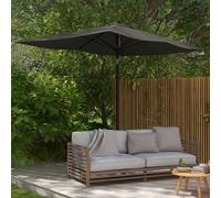 Outsunny 2 x 3(m) Garden Parasol Rectangular Market Umbrella w/ Crank Dark Grey