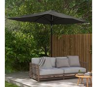OUTSUNNY 2 x 3(m) Garden Parasol Rectangular Market Umbrella w/ Crank in Dark Grey Outsunny Dark Grey