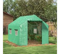 OUTSUNNY 2 x 3(m) Polytunnel Greenhouse with Wide Door & 4 Mesh Windows in Green Outsunny Green