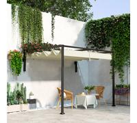 Outsunny 2 X 3(M) Wall Mounted Pergola With Retractable Roof, Khaki