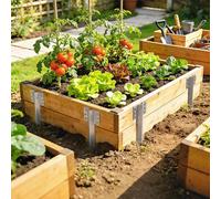 Outsunny 20 Pack Railway Sleeper Brackets, 41 cm Galvanised Sleeper Stakes