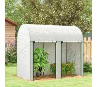 OUTSUNNY 200 x 100 x 178cm Small Tomato Greenhouse with Roll-up Zipped Doors in White | Size: 200 x 100 x 178 cm Outsunny White 200 x 100 x 178 cm