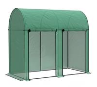 Outsunny 200 x 100cm Walk-In Greenhouse, with Zipped Doors - Green
