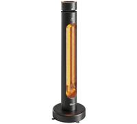 Outsunny 2000 W Electric Infrared Patio Heater Free Standing IP45 Black | Oscillating Outdoor Garden Heater, Knob/Remote Control, 8 Heat Settings, 8H Timer, Tip-over Protection