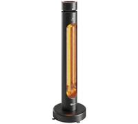 Outsunny 2000 W Electric Infrared Patio Heater Free Standing IP45 Black | Oscillating Outdoor Garden Heater, Knob/Remote Control, 8 Heat Settings, 8H Timer, Tip-over Protection