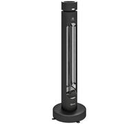 Outsunny 2000 W Electric Infrared Patio Heater, Free Standing Oscillating Outdoor Garden Heater with Knob/Remote Control, Black