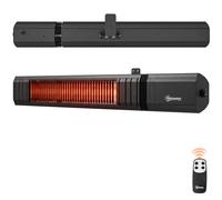 Outsunny 2000 W Electric Infrared Patio Heater, IP65 Garden Heater, Black