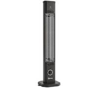 Outsunny 2000 W Electric Infrared Patio Heater with Cover, Free Standing/Wall Mounted IP65 Outdoor Garden Heater, Black