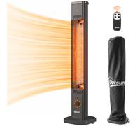 Outsunny 2000 W Electric Infrared Patio Heater with Cover, IP65, Black