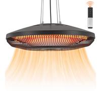 Outsunny 2000 W Hanging Electric Patio Heater with LED Light, IP65, Black