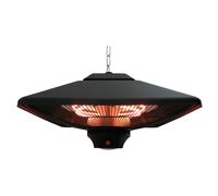 OUTSUNNY 2kw Electric Heater LED Halogen Heating Hanging Light Outdoor Remote in Black Outsunny Black
