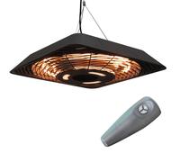 Outsunny 2000W Patio Ceiling Heater with Remote - Halogen, Aluminum Housing, IP45, 100cm Chain, 800/1200/2000W, Code 842-136
