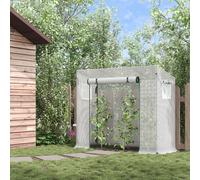 Outsunny 200x76x168cm Walk-in Garden Greenhouse Plant Warm House w/ Roll Up Door