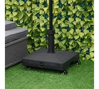 Outsunny Sand or Water Filled Parasol Base w/ Wheels, Black