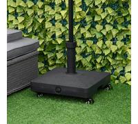 Outsunny 20kg Heavy Duty Garden Parasol Base with Wheels for Patio Deck Black