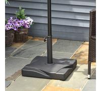 Outsunny Patio Umbrella Base 20kg Square – Cement Weight Stand, Fits 32/38/48mm Poles – Black