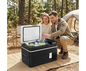 Outsunny 20L/30L Compressor Car Fridge Freezer, Camping Refrigerator, Black - 30L