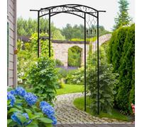 OUTSUNNY 211cm Height Metal Garden Arch Arbor for Wedding Decor in Black Outsunny Black