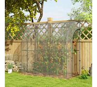 Outsunny 214X118X212Cm Walk-In Lean To Wall Tunnel Plastic Greenhouse With Doors