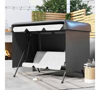 Outsunny 215x155x150cm Swing Chair Cover - Heavy-Duty PE, UV-Resistant, Drawstring Fastening, Grey (84B-265V00CG)