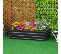 Outsunny 216L Metal Raised Garden Bed Elevated Planter Box For Flowers Grey