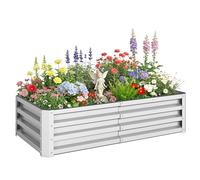 Outsunny 216L Raised Garden Bed, 120 x 60 x 30.5cm, Silver