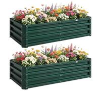 Outsunny 216L Raised Garden Bed Set of 2, 120 x 60 x 30.5cm, Green
