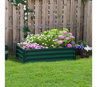 Outsunny 216L Rectangle Raised Garden Bed Box with Weatherized Steel Frame for Vegetables, Flowers and Herbs, 120 x 60 x 30.5cm, Green Green