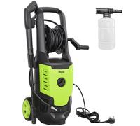Outsunny 2200W High Pressure Washer, 170 Bar Pressure, 420 L/h Flow, Portable Electric Power Washer Jet Wash Cleaner with Adjustable Nozzle 6M Hose and Hose Reel for Home Patio Car Driveway Green