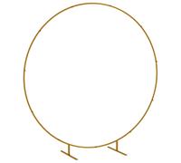 Outsunny 222cm Gold Tone Backdrop Stand, Round Metal Wedding Arch for Birthday Party, Bridal Shower, Graduation, Ceremony
