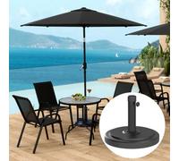 Outsunny 22kg Garden Parasol Base, Round HDPE Sun Umbrella Base, Black