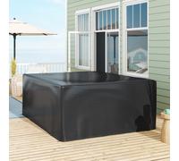 Outsunny 235x190x90cm Large Patio Set Outdoor Garden Furniture Cover Black, Black