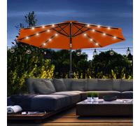 24 LED Solar Powered Parasol Umbrella Garden Tilt Outdoor String Light Outsunny Orange One Size