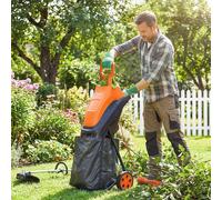 Outsunny 2500W Electric Wood Chipper with 45L Collection Bag - Wood Chipper - 44L x 34W x 96H cm - Orange