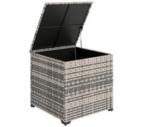 Outsunny 253L Garden Storage Box, Rattan Deck Box with Waterproof Zipped Liner, Safe Pneumatic Rod, Patio Rattan Storage Container for Backyard Gardening Tools, Mixed Grey