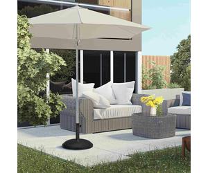 Outsunny 25kg Heavy Duty Round Garden Parasol Base, Concrete Patio Umbrella Stand with Adjustable Knob, 49cm Holder for 35 to 48 mm Poles - Black - Black - Cement, Metal, PP - Φ49 x 37cm