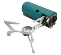 Outsunny 2670W Foldable Camping Stove Piezo Ignition Safety Shut-Off Green | Gas Stove Camp Propane Burner, Outdoor Hiking, Backpacking, Includes Carry Bag