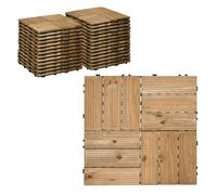 Outsunny 27 Pcs Wooden Decking Tiles, 30x30cm Decking Boards, 2.5