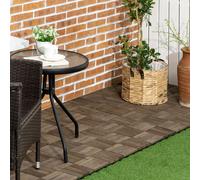 OUTSUNNY 27 Pcs Wooden Decking Tiles, 30x30cm Decking Boards, 2.5㎡ in Charcoal Grey | Size: 30x30 cm Outsunny Charcoal Grey 30x30 cm