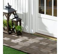 Outsunny 27 Pcs Wooden Interlocking Decking Tiles, 30 x 30 cm per piece, Grey