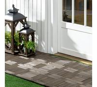 Set of 27 Wooden Interlocking Decking Tiles, 30 x 30 cm, Total 2.5?, Grey