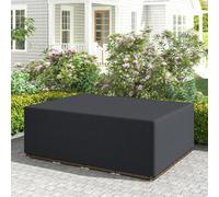 Outsunny 600D Oxford Garden Furniture Sofa Set Cover 275x205x90cm, Black | Outdoor Use, Waterproof, Anti-UV, Rattan Sun Lounger Protection Protector Cover