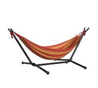 Outsunny 277 X 121cm Hammock With Metal Stand Portable Carrying Bag 120Kg Red Stripe